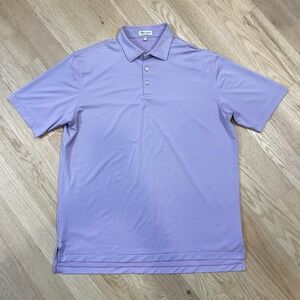 Peter Millar Shirt Summer Comfort Golf Polo Men's Size XL Purple Striped Preppy